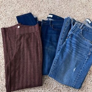 LOFT Women's Straight Leg Jeans - Blue and Brown
